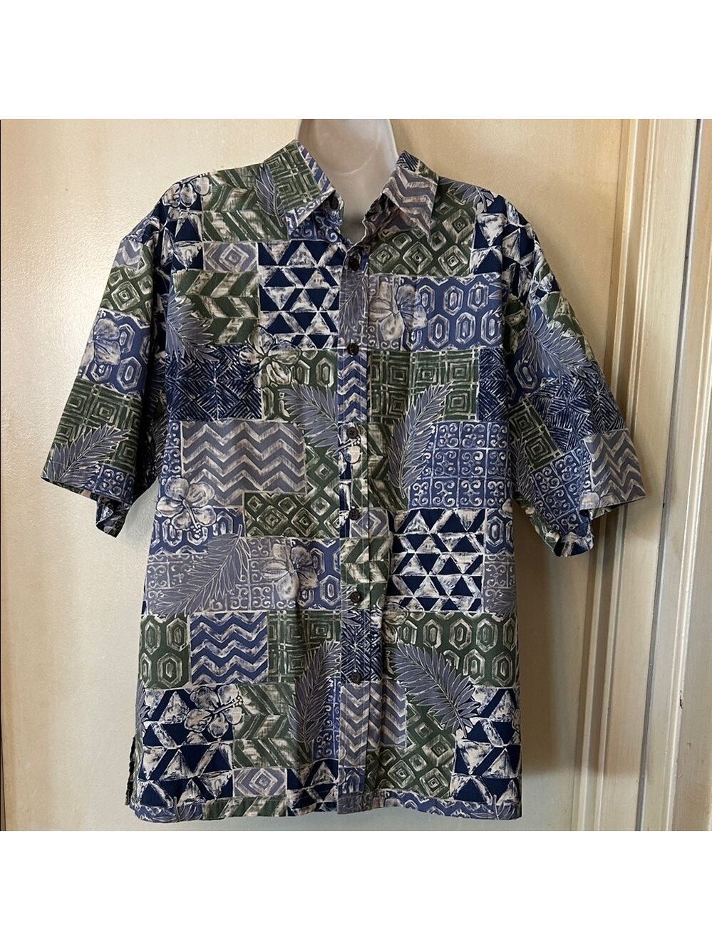Cooke Street Honolulu Men's Aloha Shirt - Purple and Green size L